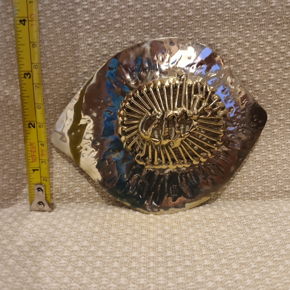 Vintage Brutalist Silver Tone Belt Buckle - Picture 4 of 4